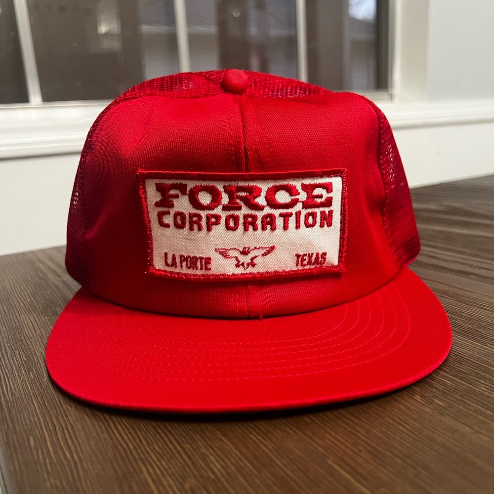 Vintage Force corporation hat red. In good condition.
